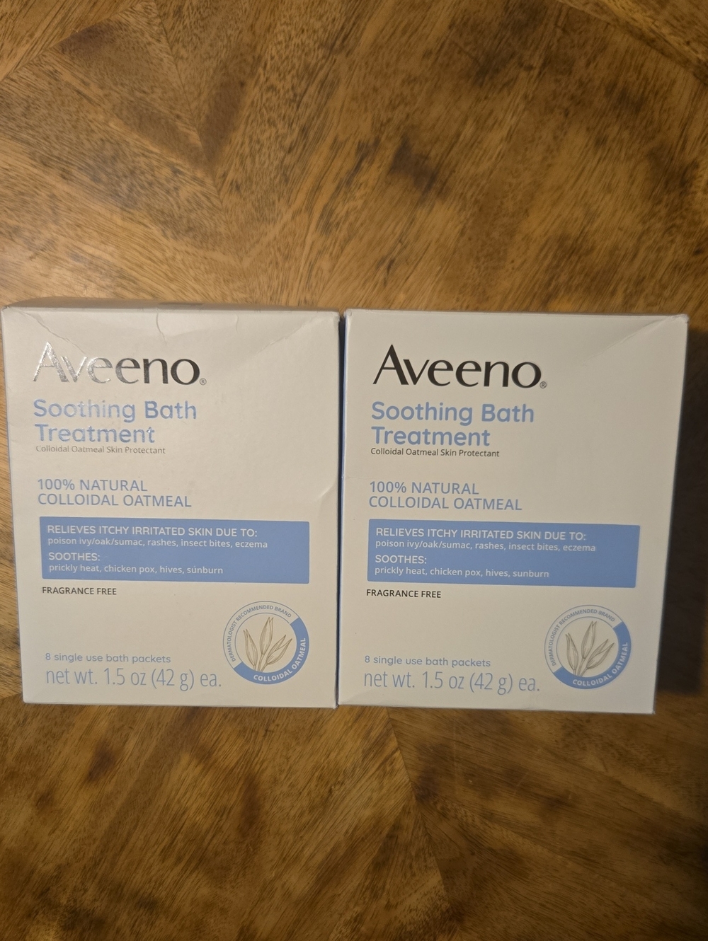 Aveeno Fragrance Free Soothing Bath Treatment - 2 Box Set (16 Packets)
